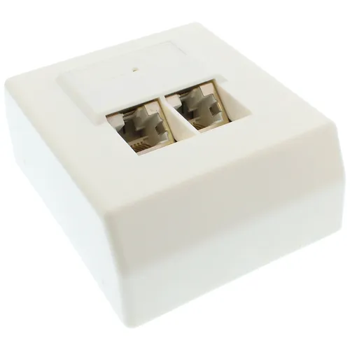 InLine Cat.5e Anschlußdose, AP 2x RJ45 Buchse, RAL 9010,