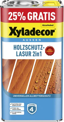 Xyladecor Holzschutzlasur 2in1 mit 4+1L Gratis