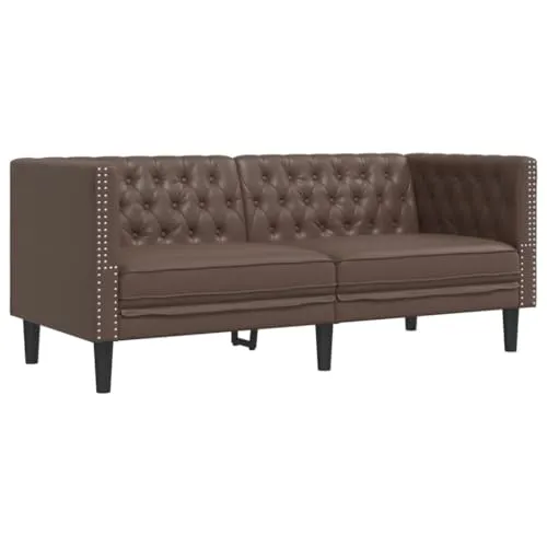 vidaXL Chesterfield Sofa 2-Sitzer - Ohren- & Armlehnensessel, elegantes Kunstleder-Sofa mit bequemem Sitzerlebnis und klassischem Chesterfield-Stil, ideal für stilvolle Wohnzimmer.