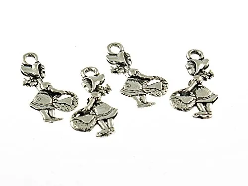 Anhänger Rotkäppchen in antik silberfarben von Vintageparts, DIY-Schmuck 5