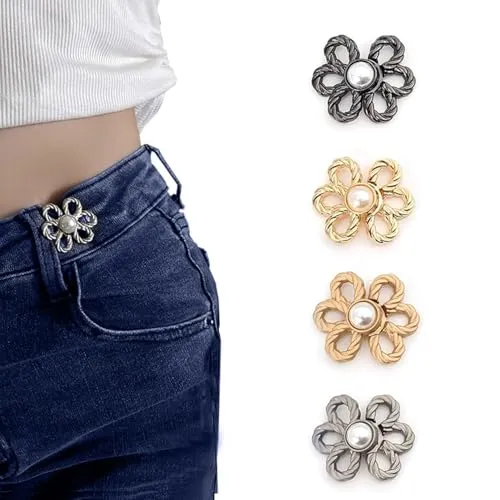 Sets Stücke Knöpfe Hosen Enger Machen,Hosenknöpfe Zum Stecken,Hosen Enger Machen Clip,ein Nähen Hosen-Taillenstraffer,Kleidung Verstellbare Taille Schnallen für Lose Hosen, Röcke, Ärmel 8