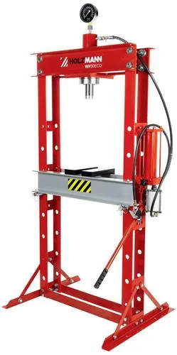 Holzmann Maschinen WP30ECO Hydraulische Presse - Bohrmaschinen - Robuste Werkstattpresse mit höhenverstellbarem Auflagetisch und präzisem Manometer zur Druckkraftanzeige.