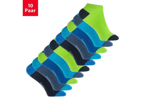 Footstar Kurzsocken Kinder Sneaker Socken (10 Paar) Ferse/Spitze farbig