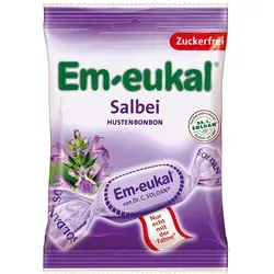 Em Eukal Bonbons Salbei zuckerfrei - Zuckerfreie Bonbons mit Salbeigeschmack, ideal zur Linderung von Halsschmerzen und für frischen Atem – perfekt für unterwegs!