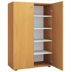 VCM Holz-Schuhschrank Lona – 5 Fächer für optimalen Stauraum - Schuhschrank mit 5 Fächern und variablen Einlegeböden, Maße: H. 110 x B. 70 x T. 39 cm, ideal für Schuhe und Stiefel, inklusive stabiler Metallbeschläge.