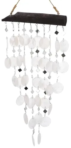 Produktbild GURU SHOP Muschel Mobile, Ethno Windspiel, Sonnenfänger - Weiß, 60x30x2 cm