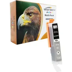 D&C Tintenpatrone ersetzt Canon CLI-551 GREY, kompatibel mit Pixma iP7200, iP7250, iP8700, iP8750, iX6800, iX6850, MX720, MX725, MX920, MX925, MG5400