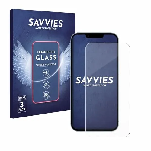 Savvies Panzer Schutz Glas für Apple iPhone 13 Pro (3 Stück) 9H Hartglas, Anti-Fingerprint, Displayschutz