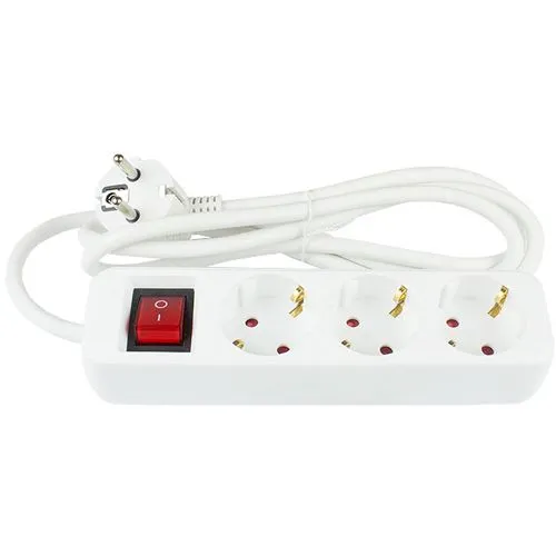 1.50m Good Connections Strom Steckdosenleiste mit Schalter Weiß 3 (PS013-W015)