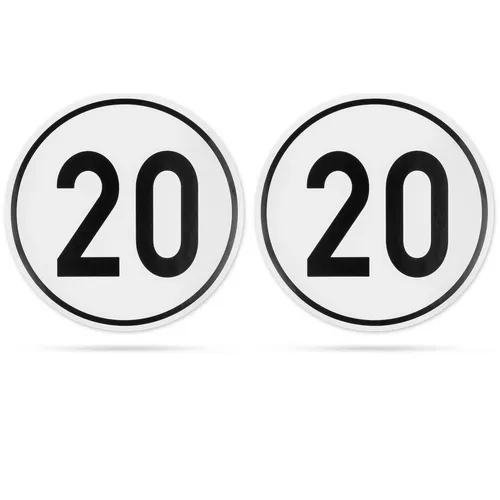 Aufkleber Geschwindigkeit 20 KM/H selbstklebende Sticker KFZ KMH Geschwindigkeit