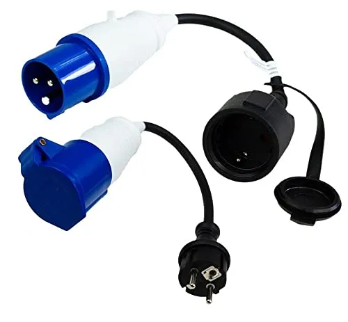 CEE Adapter 2er Set Stromadapter CEE Stecker Schuko Steckdose CEE Interbosch