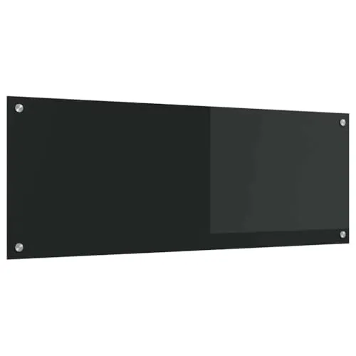 vidaXL Küchenrückwand Schwarz 110x40x0,6 cm Hartglas in schwarz von vidaXL