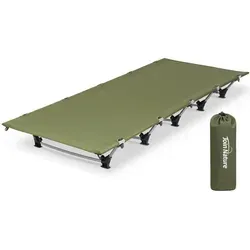 Campingbett klappbar bis 150 kg – ultraleichtes Feldbett aus Aluminium, grün