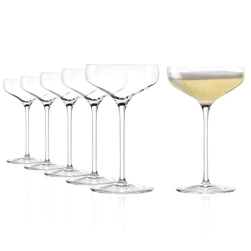 Stölzle Lausitz Champagnerschale TWIST 6er-Set 220ml – Elegante Gläser für Sekt & Cocktails - Sektschalen aus hochwertigem Kristallglas, spülmaschinen- und stoßfest. Perfekte Balance von Haptik & Optik für ein stilvolles Trinkerlebnis.