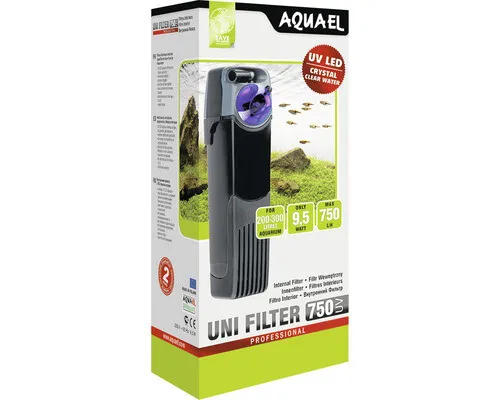 AQUAEL Unifilter Filter 750 UV - Innenfilter mit integrierter UV-C-Lampe, sorgt für kristallklares Wasser und gesunde Aquarienumgebung.