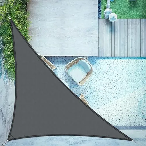LOVE STORY Sonnensegel Wasserdicht Rechtwinkliges dreieck 3x3x4.25m Segeltuch Sonnenschutz Windschutz PES mit 95% UV-Schutz für Balkon, Garten, Terrasse (Anthrazit)