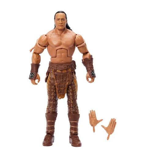 Mattel WWE Elite-Actionfigur The Rock - Actionfigur von The Rock, ca. 15 cm groß, ideal für Sammler und WWE-Fans, mit detaillierten Zubehörteilen für realistisches Spielen.