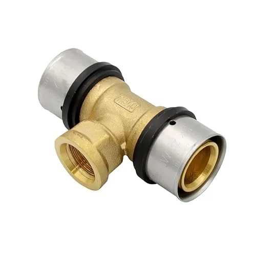 Pipetec Pressfitting T Stück 32x3 1/2 Zoll Innengewinde TH Kontur Verbundrohr, DVGW, TH-Profil
