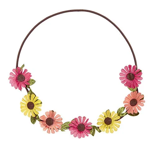 Amakando Entzückendes Flower Power Stirnband mit Blumenkranz/Haarkranz mit Blumenkrone/Perfekt geeignet zu Fasching & Mottoparty