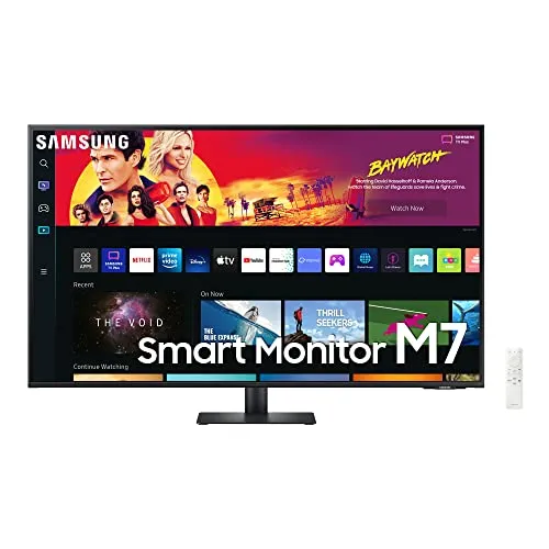 Samsung M7 Smart Monitor S43BM700UU, 43 Zoll, VA-Panel, Bildschirm Mit Lautsprechern, 4K UHD-Auflösung, Bildwiederholrate 60 Hz, 3-seitig Fast Rahmenloses Design, Schwarz