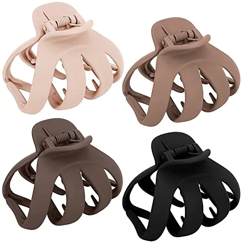 Haarklammern – Acryl, große Oktopus-Clips, rutschfest, große Spinnen-Haarklammer für Frauen und Mädchen, super starker Halt, Haarklammer für dickes Haarzubehör für tägliche Party, 8 cm 4 x