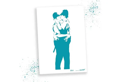 LaserCad Motivschablone BANKSY Streetart für Graffiti, Airbrush, Deko
