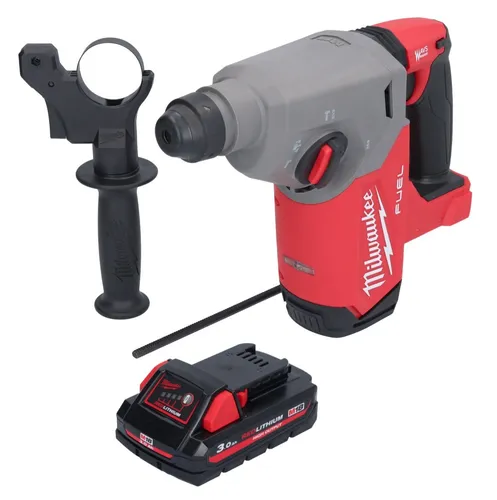 Milwaukee M18 FH-301 Akku Bohrhammer 18 V - Akkuschrauber mit 2,5 J Schlagenergie, inklusive 1x 3,0 Ah Akku und Zusatzgriff für optimale Handhabung – ideal für anspruchsvolle Bohrarbeiten.