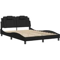 Bettgestell mit Kopfteil Schwarz 120x200 cm - Kunstleder für erholsamen Schlaf - Elegantes Bettgestell aus schmutzabweisendem Kunstleder mit weichem Kopfteil für optimale Rückenunterstützung. Ideal für stilvolle Schlafzimmer und eine perfekte Ergänzung zu deiner Matratze.