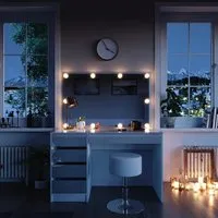Vicco Schminktisch Sherry mit LED Beleuchtung - Schminktisch in Weiß, 120 cm breit, ausgestattet mit 5 Schubladen, Spiegel und Hocker – ideal für Ihr stilvolles Make-up-Ritual.