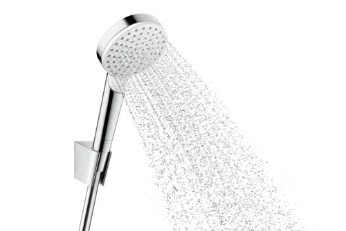 hansgrohe Brausegarnitur Crometta Vario - Verchromt mit 160cm Duschschlauch - Brausegarnituren mit Handbrause (Ø 10 cm) und 2 Strahlarten, EcoSmart für bis zu 40% weniger Wasserverbrauch, einfache Reinigung dank QuickClean.