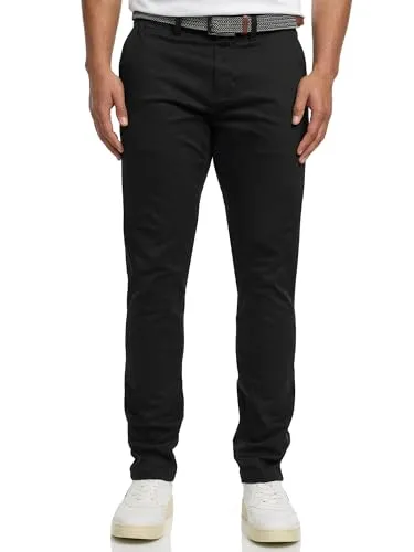 Indicode Herren Eary Chinohose Stretchhose | Chino Herrenhose Super Stretch Stoffhose Black, 32/34