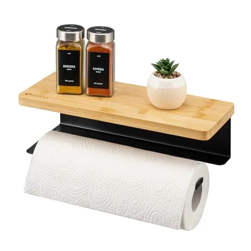 eluno Küchenrollenhalter mit Bambusablage