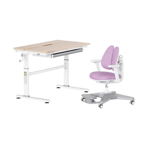 HOKO Kindertisch Schülerschreibtisch höhenverstellbar mit Lernstuhl - Höhenverstellbarer Schülerschreibtisch (100x60 cm) mit neigbarer Tischplatte und Schubladen. Ideal für Kinder ab 6 Jahren, fördert ergonomisches Lernen und wächst mit Ihrem Kind mit.