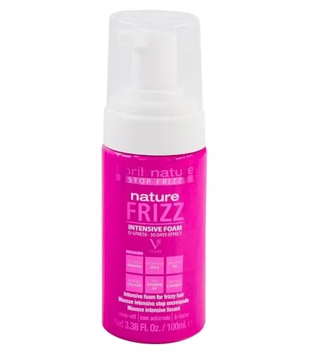 abril et nature - Nature Frizz - Haarmousse - Intensiver Glättungseffekt - Für krauses Haar - Anti-Frizz-Schaum - Lang anhaltend 30 Tage - Sofortiges Ergebnis erleichtert das Styling - 100 ml