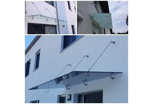 Fischer und Adamek Vordach Glasvordach Vordach für Haustür Türvordach Ãberdachung VSG 13 mm