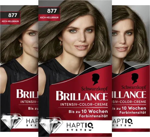 Produktbild BRILLANCE Intensiv-Color-Creme 877 Helles Aschbraun, 3x 170 ML