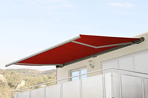 Mendler Elektrische Kassettenmarkise T122 in rot von Mendler