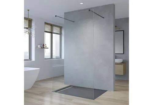 AQUALAVOS Walk In Duschwand aus 8 mm Einscheiben-Sicherheitsglas - Moderne Walk In Duschwand mit 8 mm ESG-Glas und Lotus-Effekt für einfache Reinigung. Maße: 77,4 bis 117,4 cm Breite, 200 cm Höhe. Ideal für barrierefreien Zugang und unkomplizierte Montage.