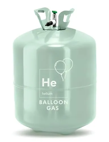 Produktbild Helium Gasflasche ca. 0,59 m³ – Einweg Heliumflasche für bis zu 90 Ballons, Ballongas mit Ventil zum einfachen Befüllen, Geburtstag Hochzeit Feier Event Ballonfüllung Helium Set Einmalbehälter