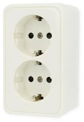 HABA Aufbausteckdose, doppel, 230V, weiß