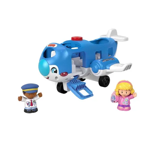 Fisher-Price Little People Travel Together Airplane - Spielzeugflugzeug für Kleinkinder, fördert die Fantasie mit Lichtern, Musik und interaktiven Figuren für spannende Abenteuer.