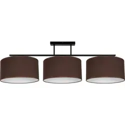 Moderne Deckenlampe E27 Schwarz Braun Weiß 3-flammig - Lampen mit eleganten Stoffschirmen für eine gemütliche, blendarme Beleuchtung. Ideal für Wohnzimmer, Schlafzimmer und Flur – individuelle Lichtgestaltung durch freie Leuchtmittelwahl!