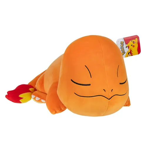 Pokémon PKW3883-45cm Schlafendes Plüsch - Glumanda - Stofftiere & Teddybären, 45 cm großer Glumanda-Plüsch aus ultraweichem Material, ideal zum Kuscheln und perfekt für Pokémon-Fans ab 2 Jahren!