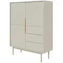 Selsey Kommode Aufbewahrungsschrank 3 Türen 3 Schubladen in beige von Selsey