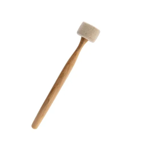 NKlaus 31cm Klöppel aus Holz mit weichem Filz - Klangstab, Sanfte Klänge und beruhigende Schwingungen, ideal für Meditation und Klangtherapie, sorgt für langanhaltende Harmonie 16548
