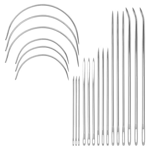 Stück Ledernadeln Hand,Ledernadel Hand für Leder,Gebogene Nähnadel Runde,Polsternadel Polster,Sattlernadel Nähen Nadeln,Rundnadel Nähnadeln Gebogen 21