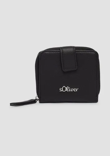 s.Oliver Geldbörse Wallet Grey/Black - Stylisches Portemonnaie für Frauen, mit 4 Kreditkartenfächern und praktischem Druckknopfverschluss. Ideal für stressfreies Bezahlen!