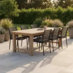acamp Stapelsessel New Jersey 6er Set - Aluminium - Gartenstühle aus pulverbeschichtetem Aluminium, wetterfestes Acatex-Gewebe für optimalen Sitzkomfort, inkl. bequemen Sitzkissen - ideal für entspannte Stunden im Garten.