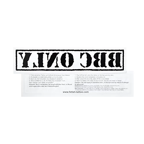 BBC Only Stempel Tattoo - Schriftzug in schwarz - Kinky Fetish Temporary Tattoo (10) 10 x