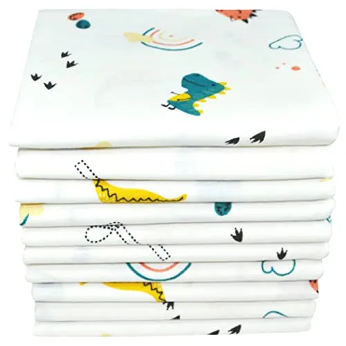 M.M.C. Mulltücher mit Tier Motiven 10er Pack - Spucktücher für Babys - Vielseitige 100% Baumwoll-Mulltücher (70x80 cm) für Spucken, Stillen und Wickeln, schadstoffgeprüft nach Öko-Tex Standard. Extrem saugfähig und kuschelweich, ideal für empfindliche Babyhaut.